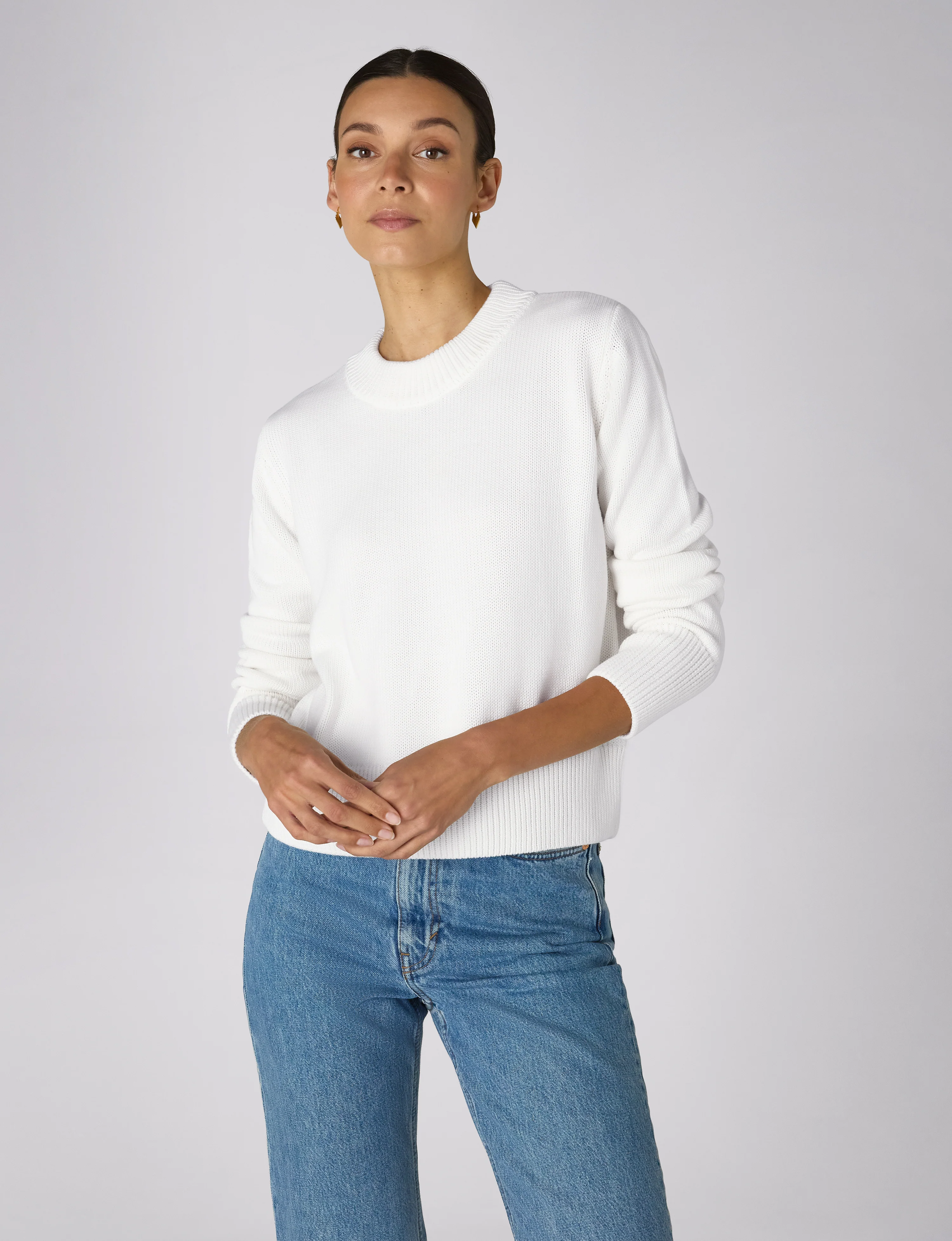 Devon Jumper: Cotton, Cream - With Nothing Underneath