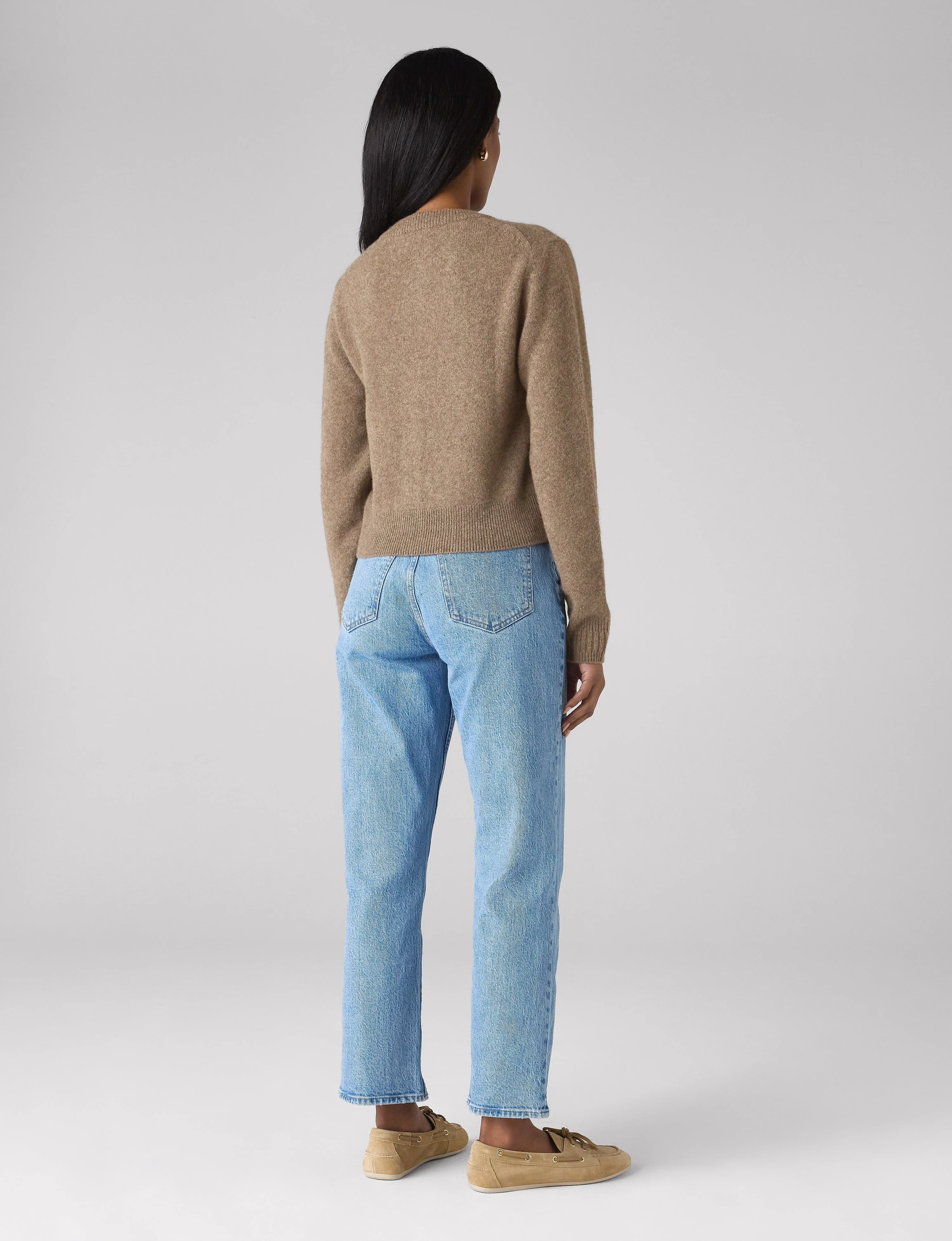 Jura Cardigan: Yak Wool, Coffee - With Nothing Underneath