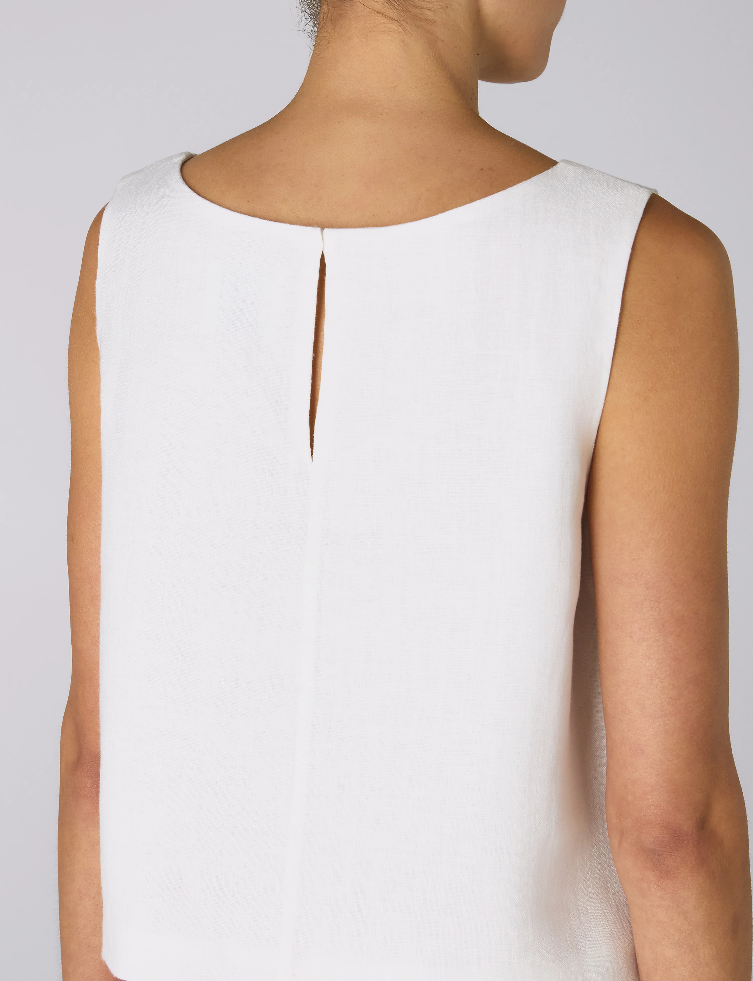 Jackie Top: Linen, White - With Nothing Underneath