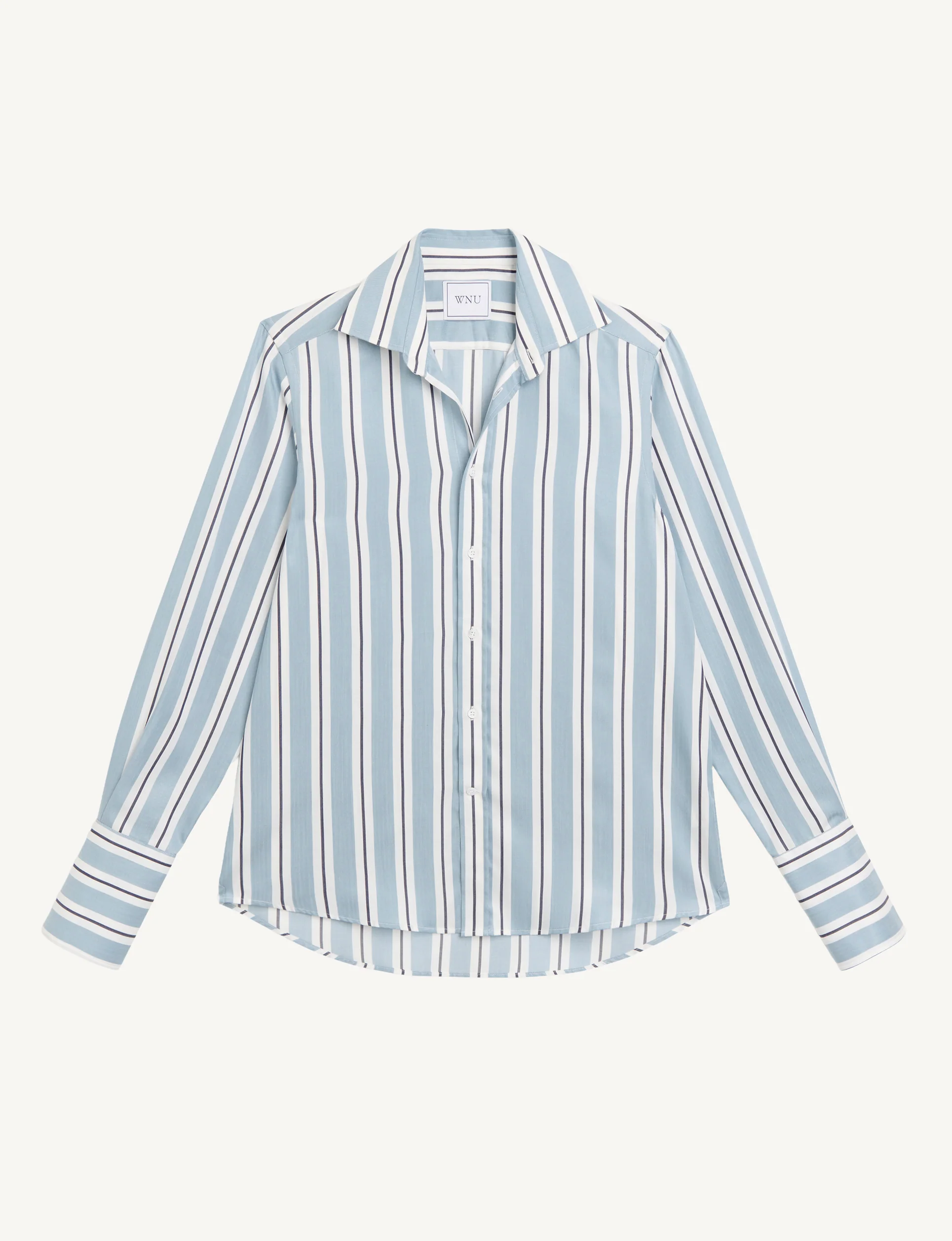 The Boyfriend Exaggerated Cuff: TENCEL™ Lyocell, Slate and Black Stripe - With Nothing Underneath