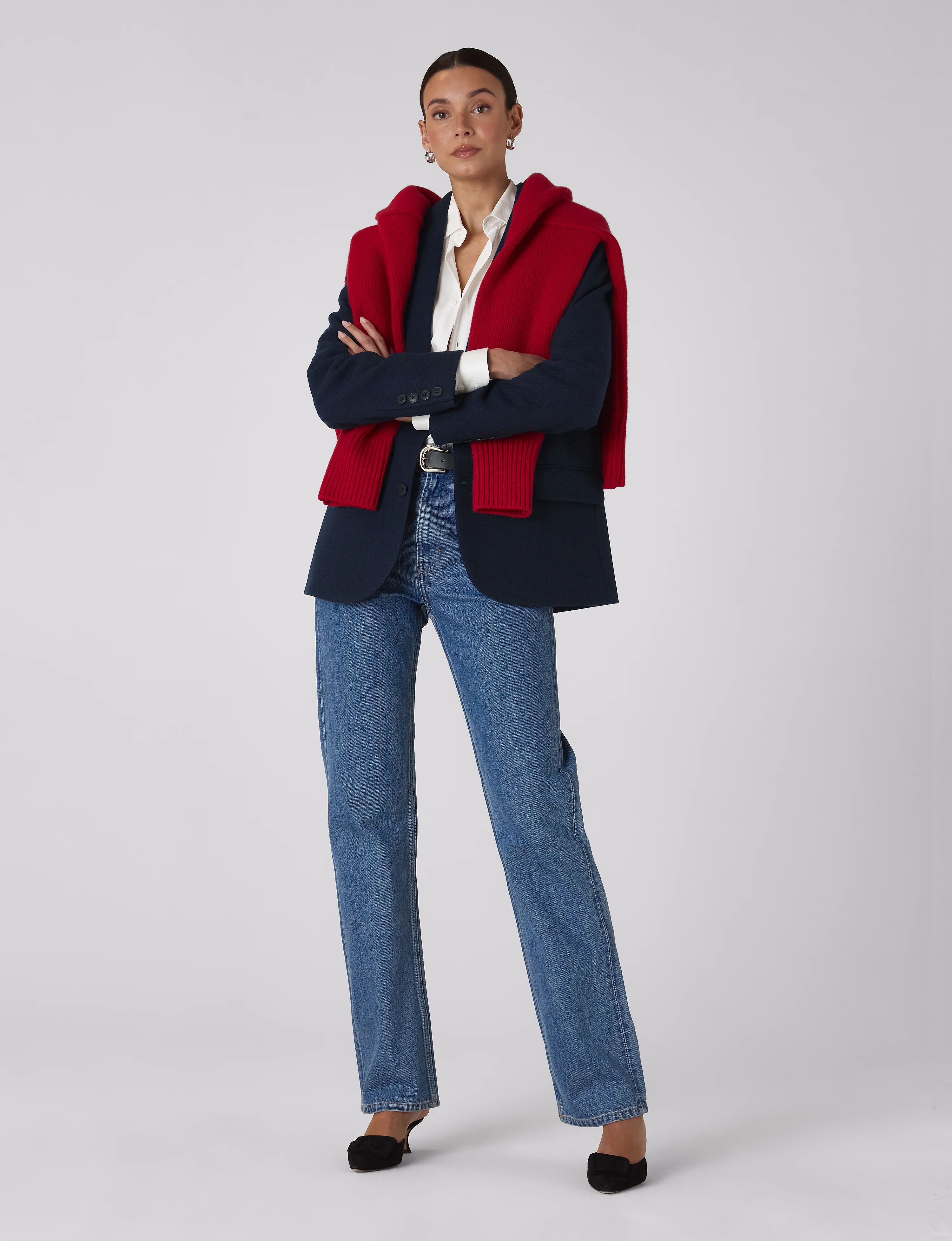 Hutton Blazer: Wool, Navy Blue - With Nothing Underneath
