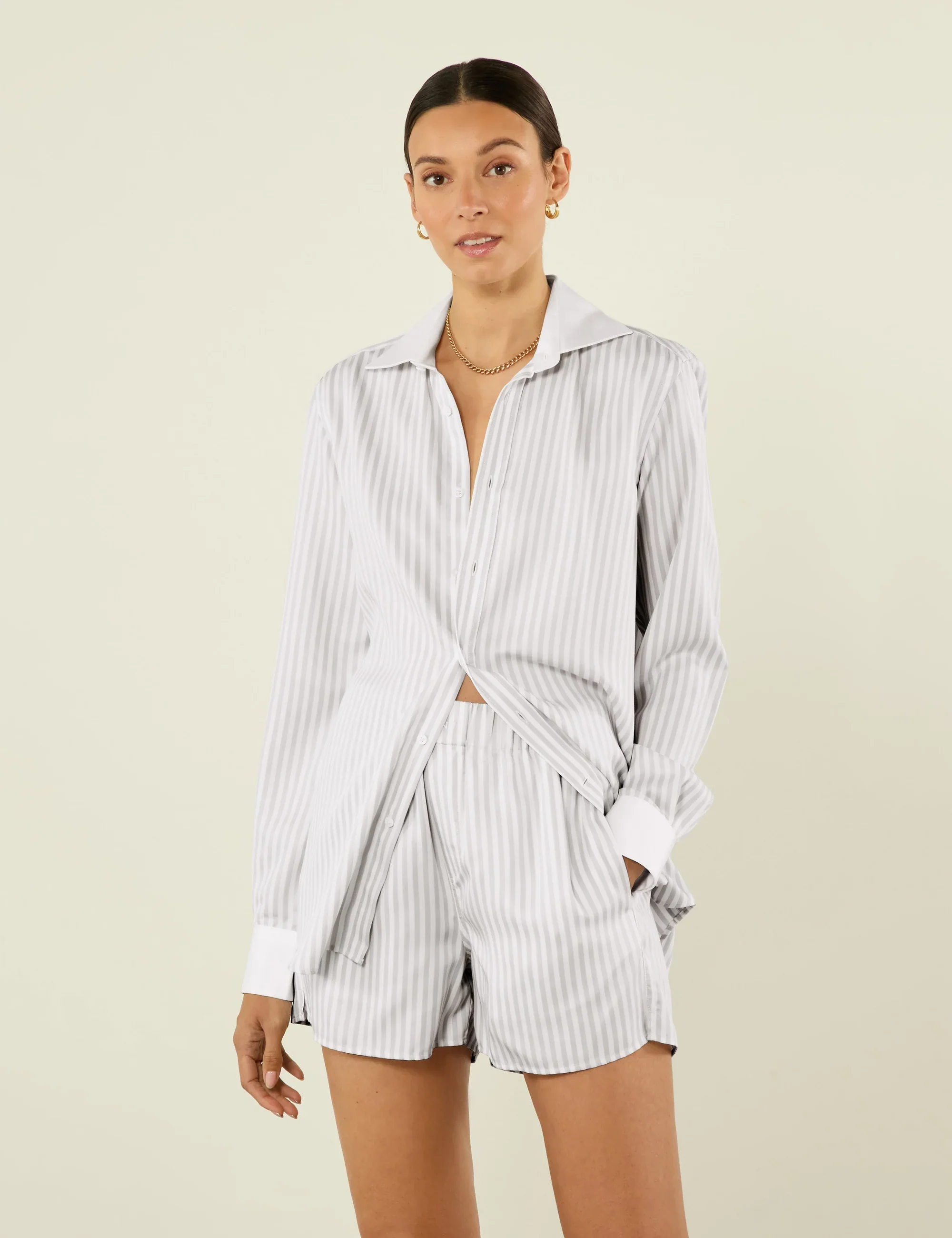 The Boxer: TENCEL™ Lyocell, Silver Stripe - With Nothing Underneath