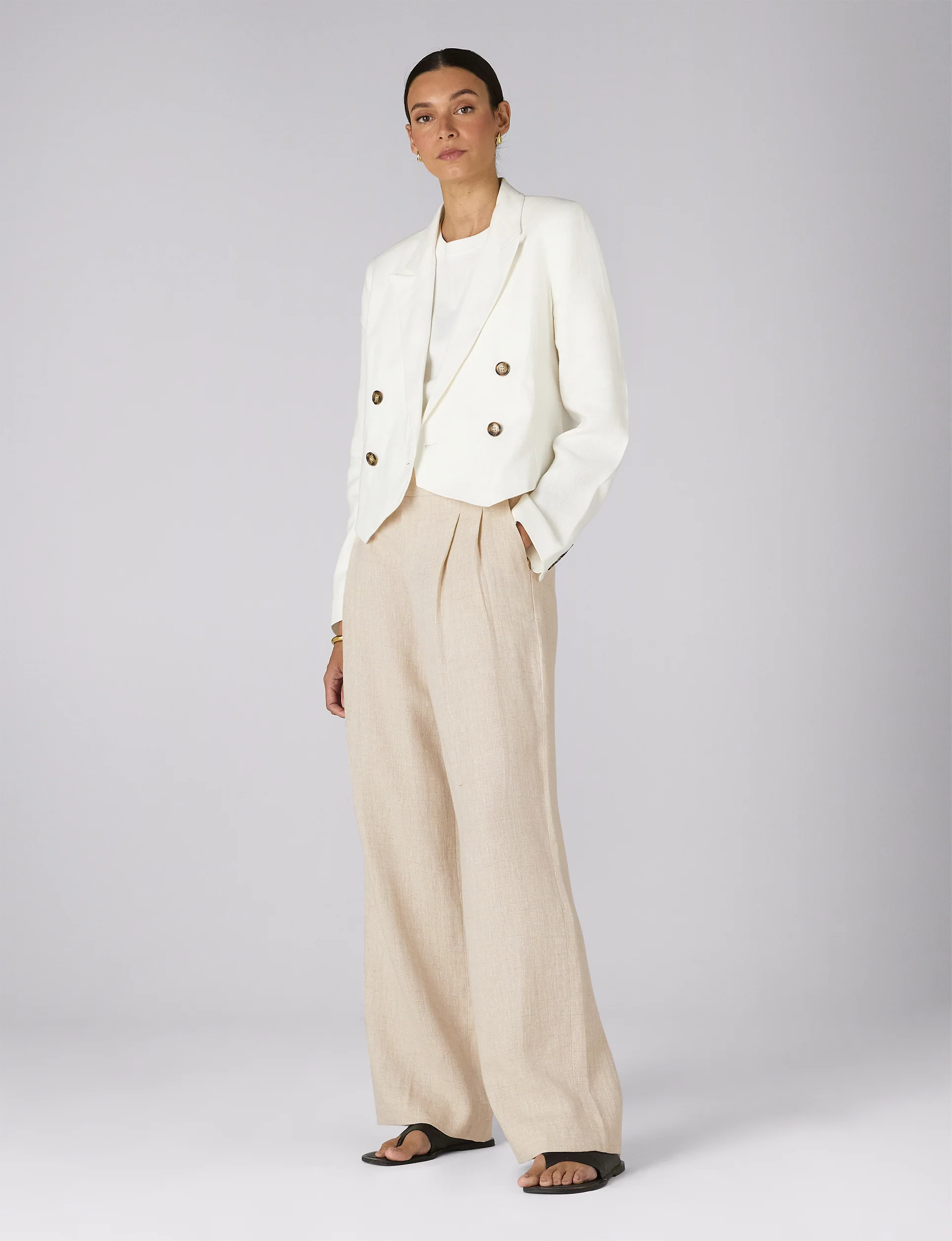Rampling Trouser: Linen, Oatmeal - With Nothing Underneath