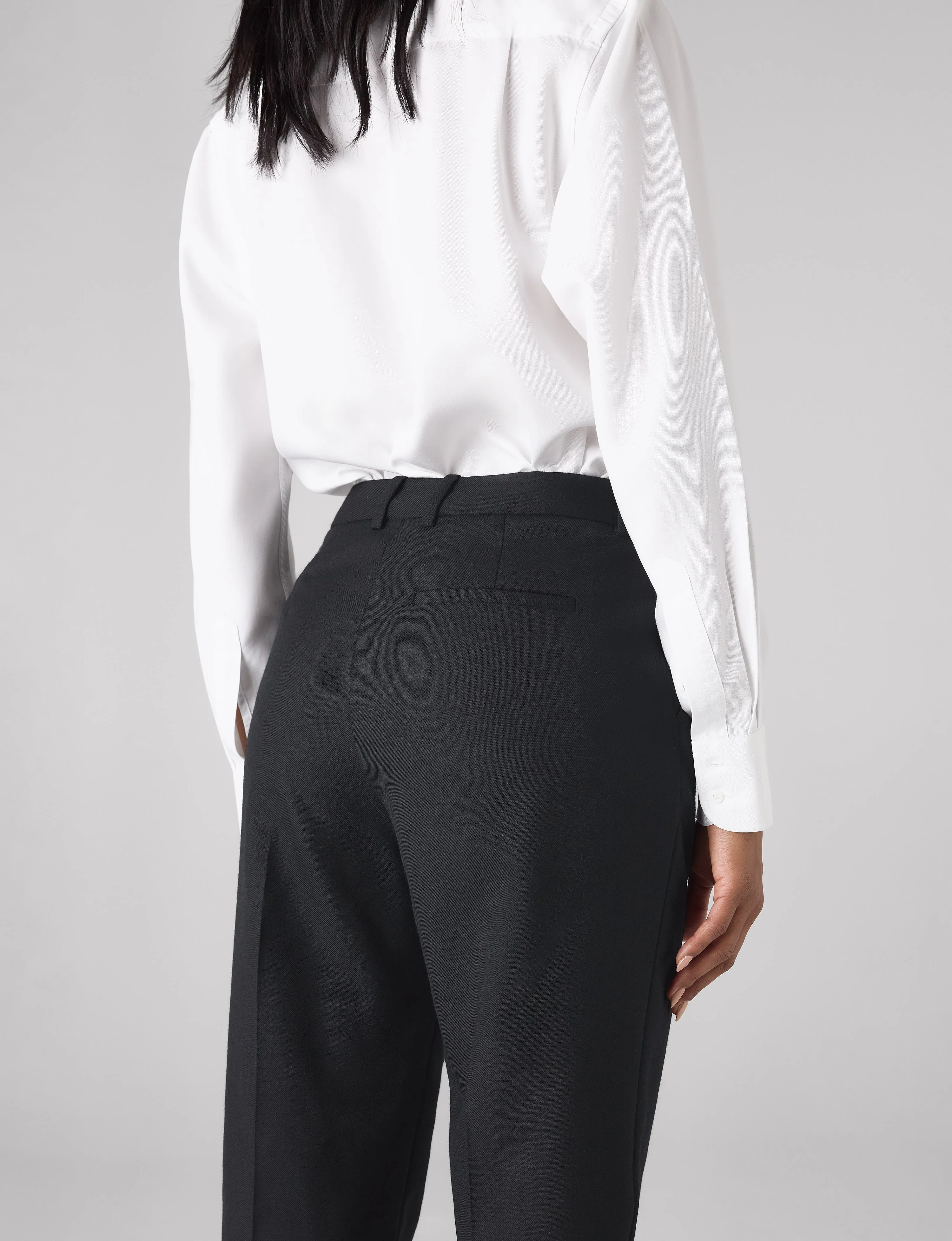 Regent Cigarette Trouser: Wool, Black - With Nothing Underneath