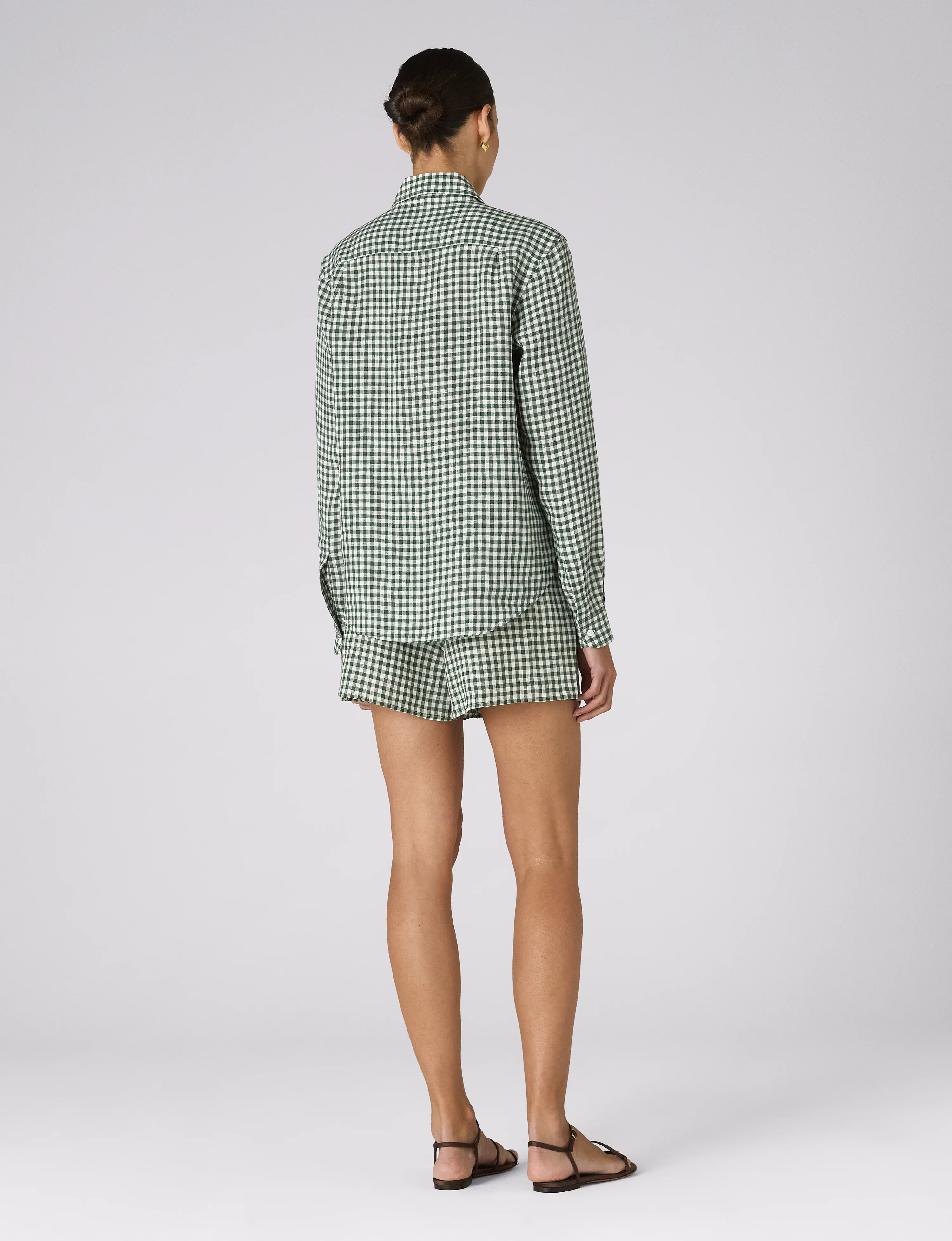 The Classic: Linen, Green Gingham - With Nothing Underneath