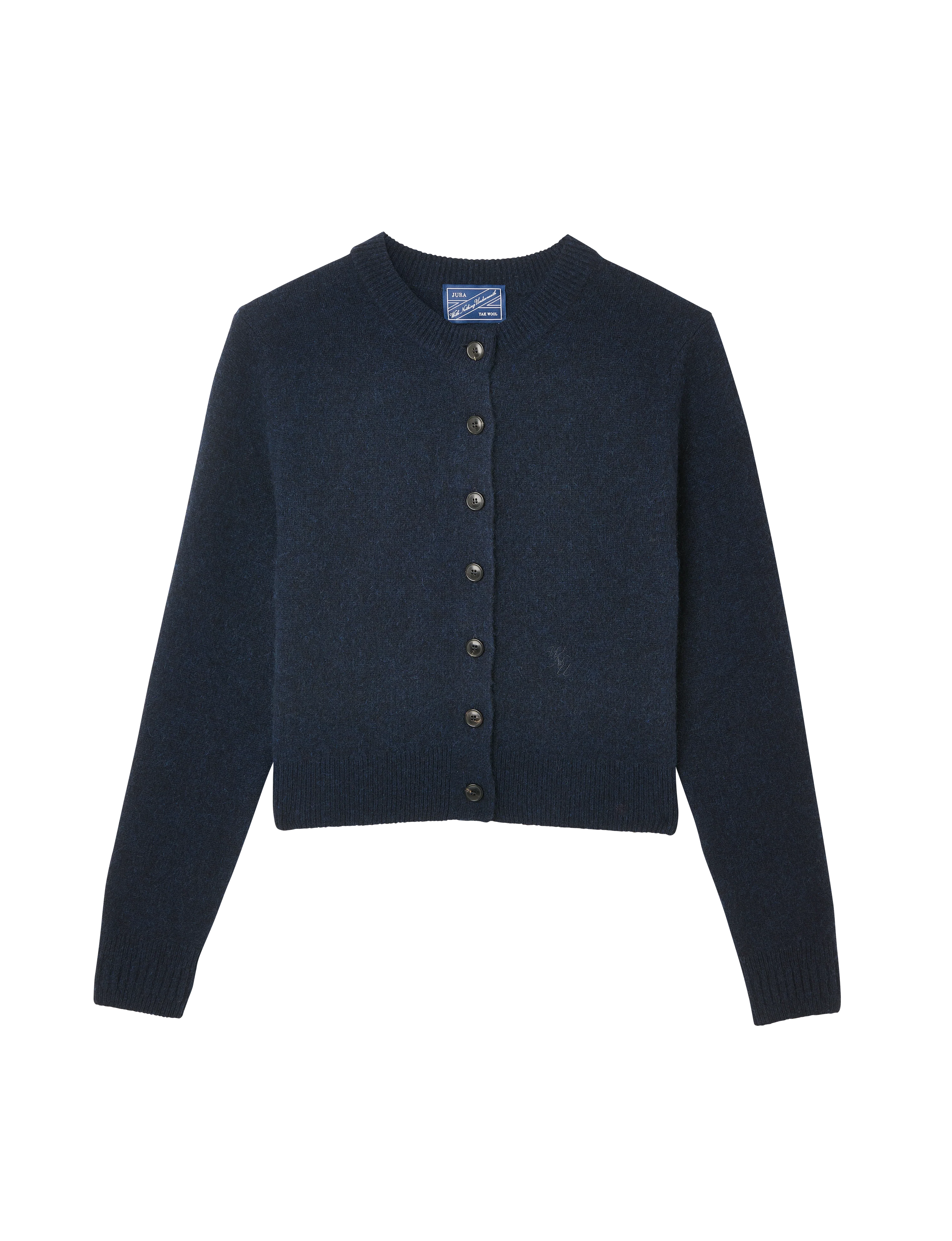 Jura Cardigan: Yak Wool, Navy Blue - With Nothing Underneath