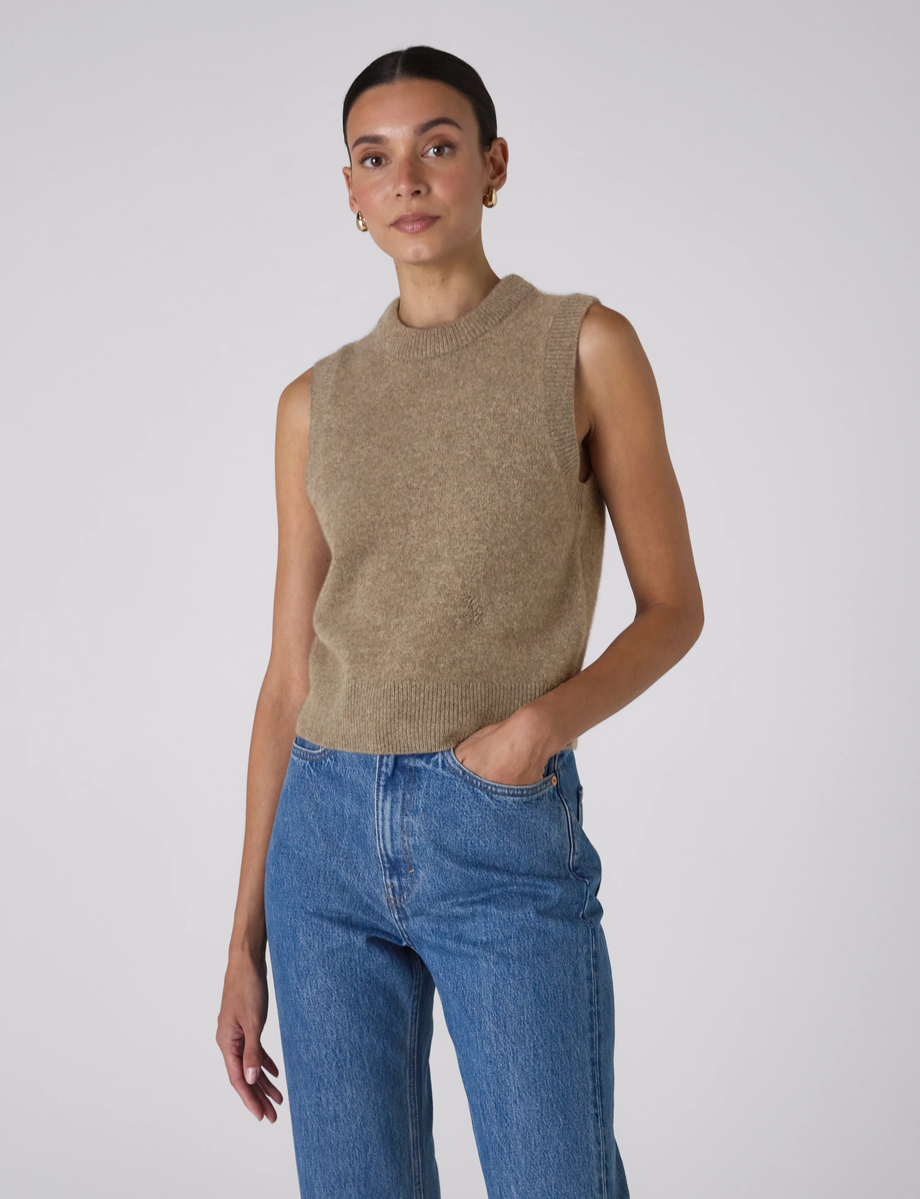 Skye Vest: Yak Wool, Coffee - With Nothing Underneath