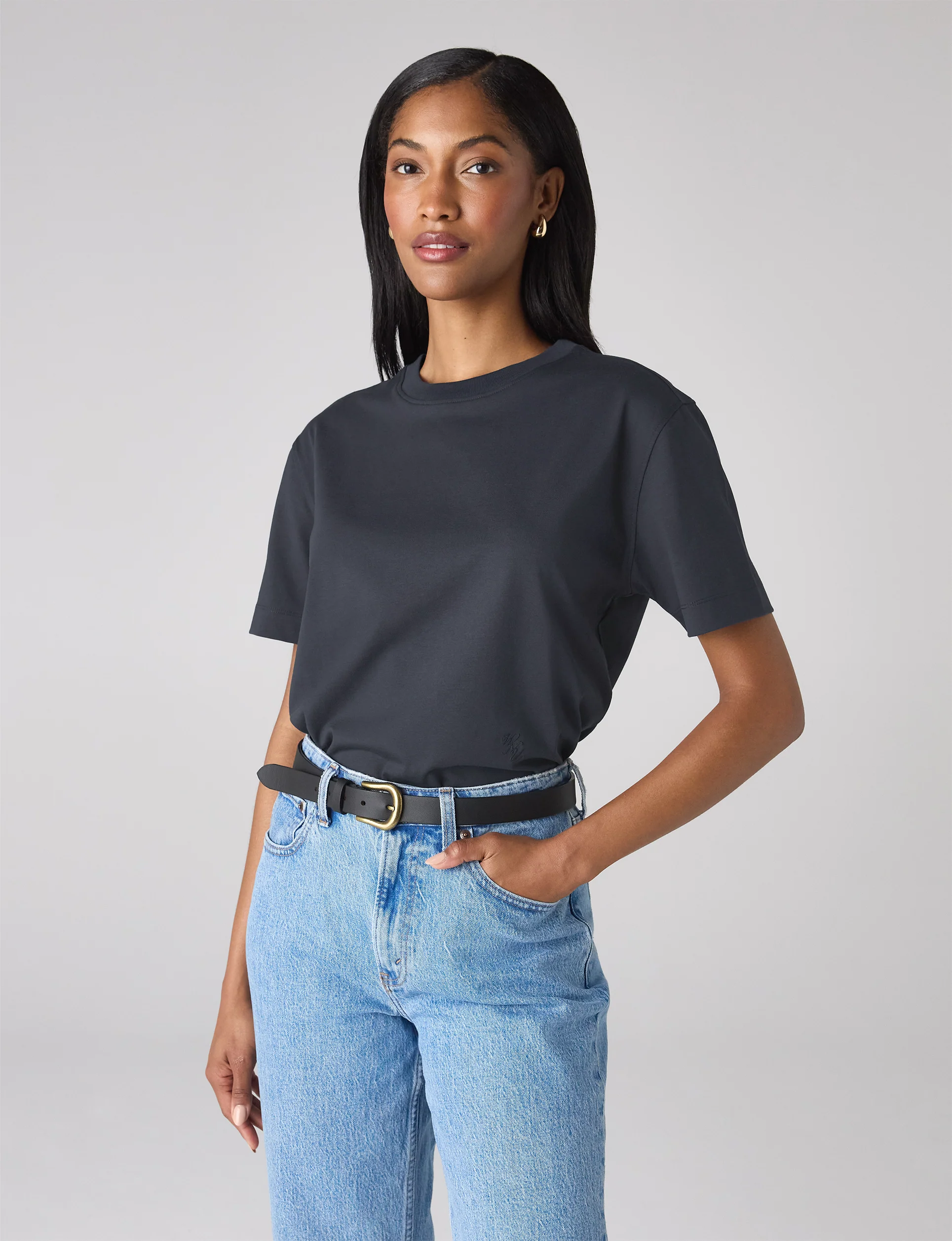 The Foundations Set: Soho T-Shirt in White, Navy & Grey - With Nothing Underneath