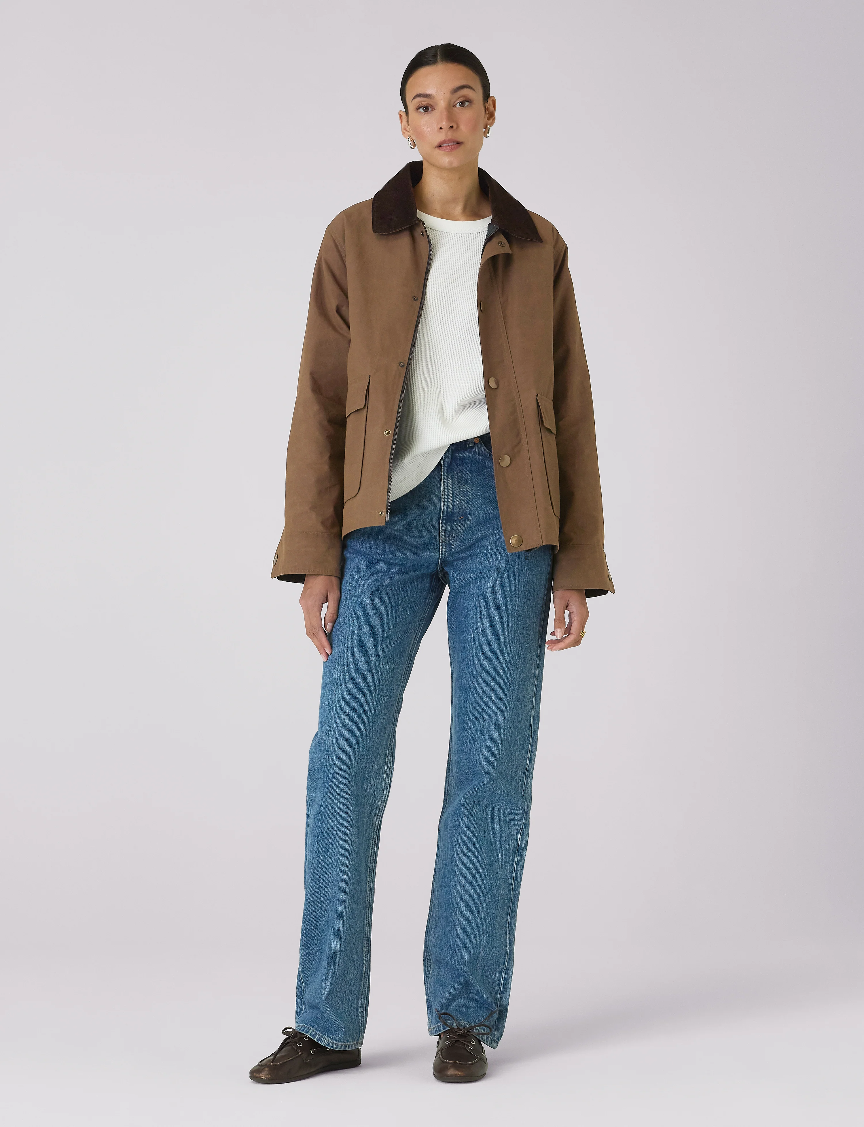 Kent Jacket: Waxed Cotton, Chocolate - With Nothing Underneath