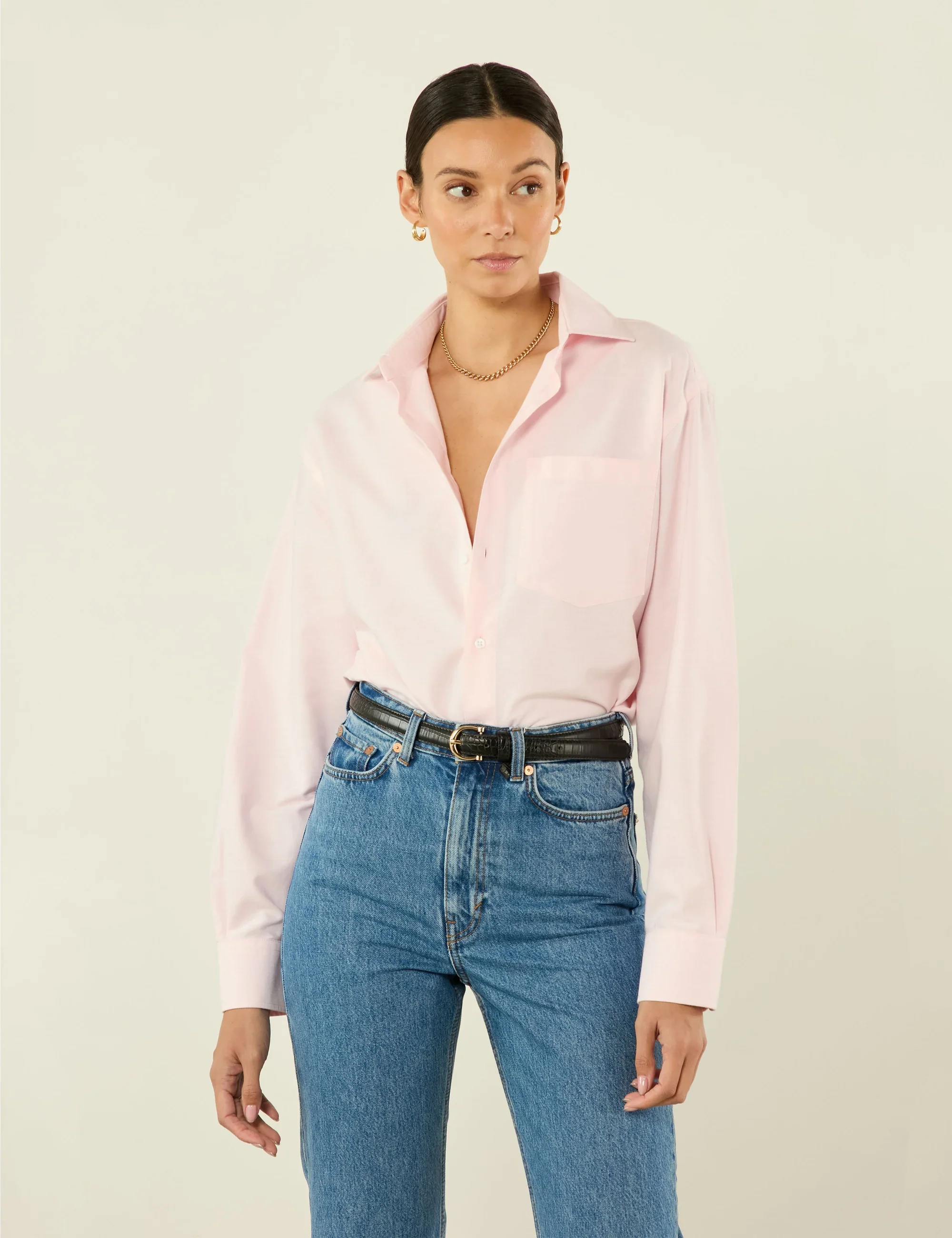 The Oversized: Oxford, Rose Pink - With Nothing Underneath