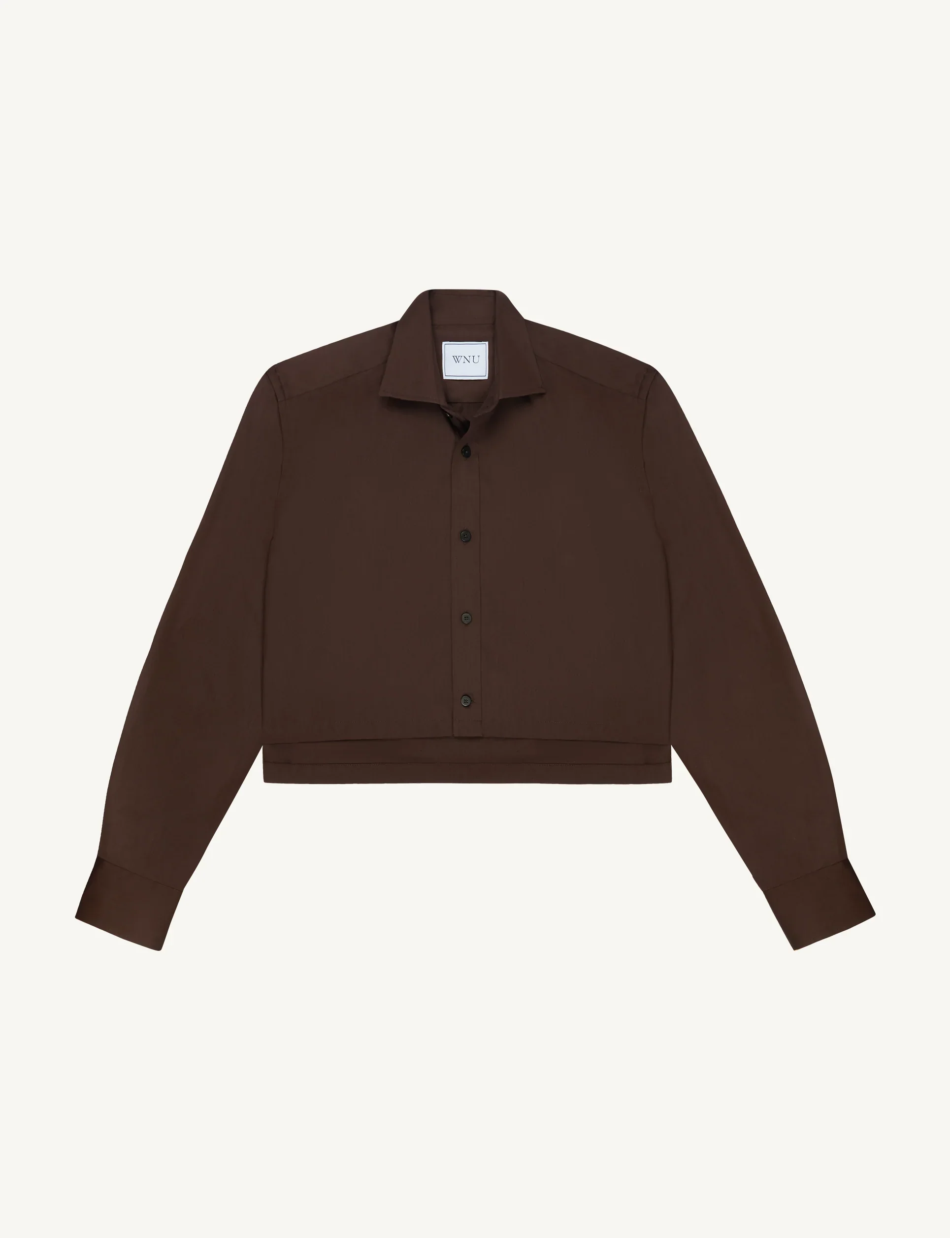 The Cropped: Fine Poplin, Chocolate - With Nothing Underneath
