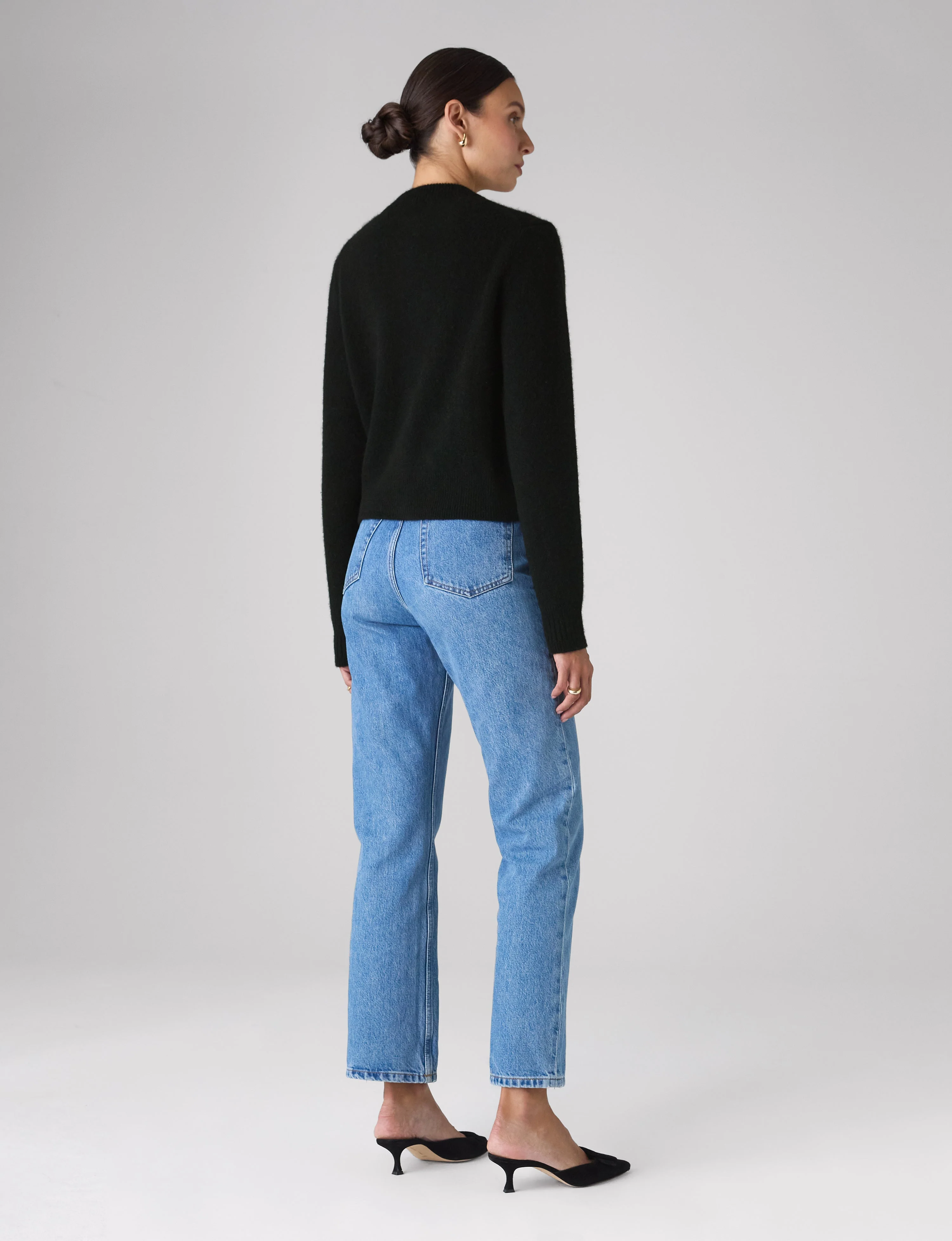 Jura Cardigan: Yak Wool, Black - With Nothing Underneath