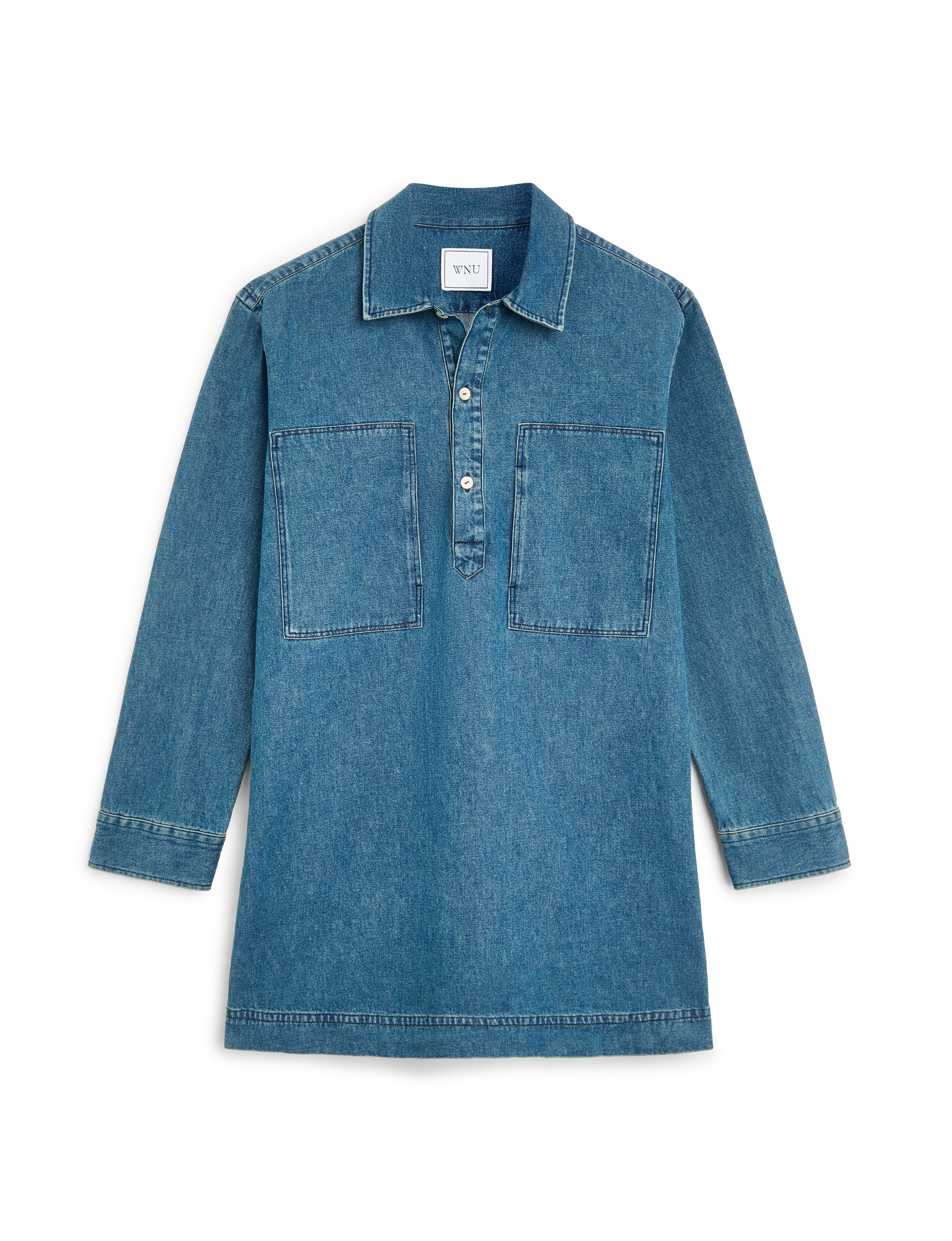 Serge Dress: Denim, Mid Blue - With Nothing Underneath