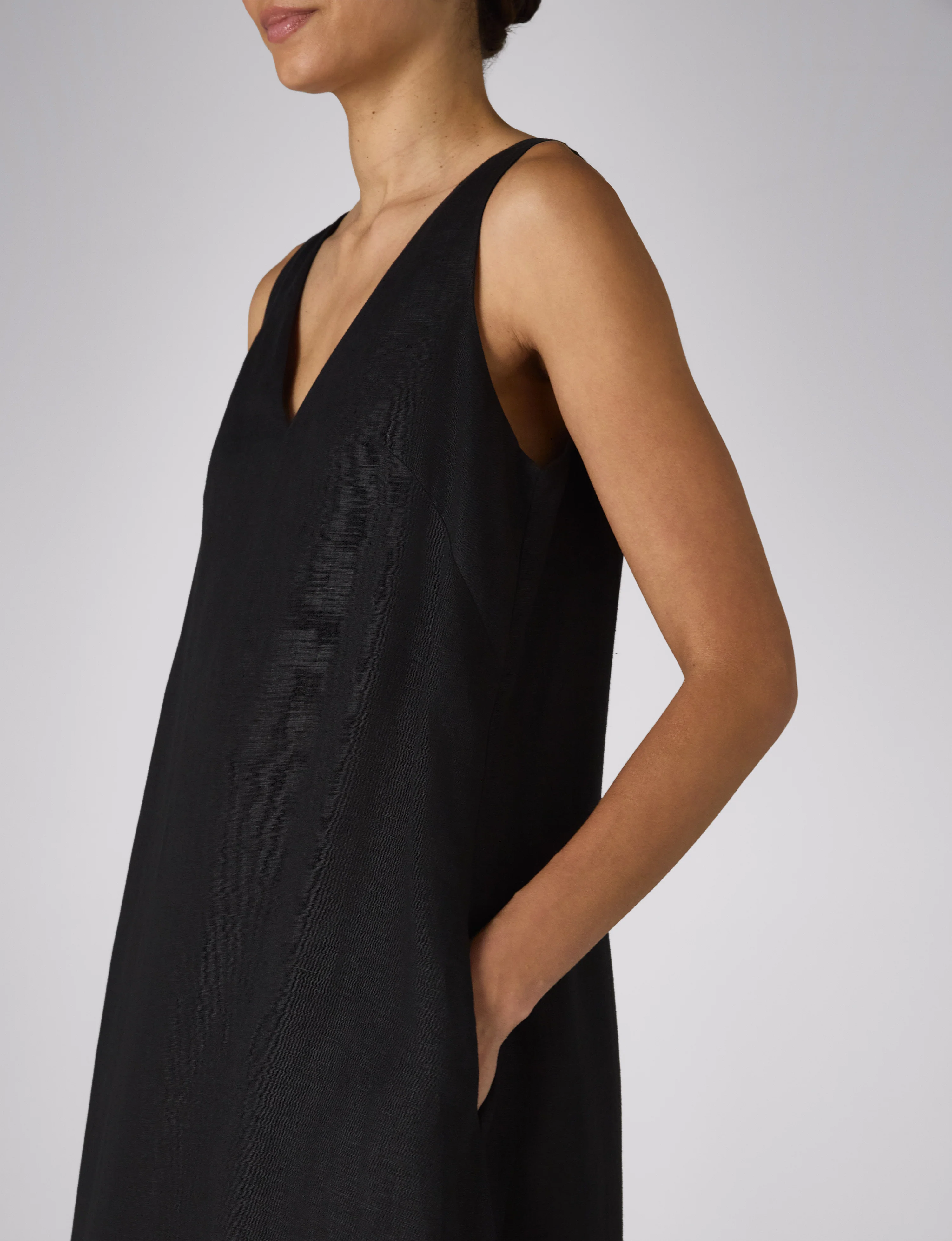 Blenheim Dress: Linen, Black - With Nothing Underneath
