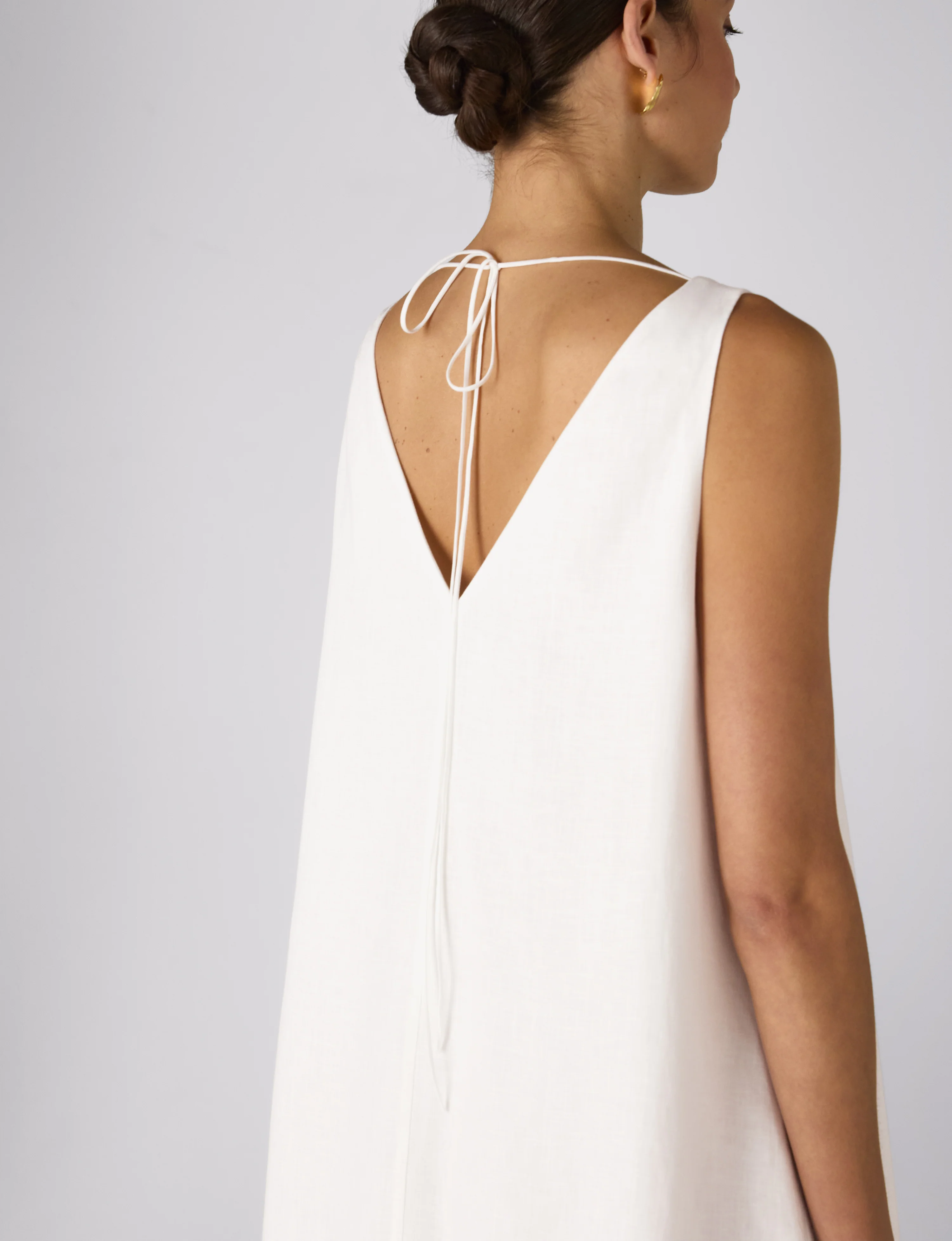 Blenheim Dress: Linen, White - With Nothing Underneath