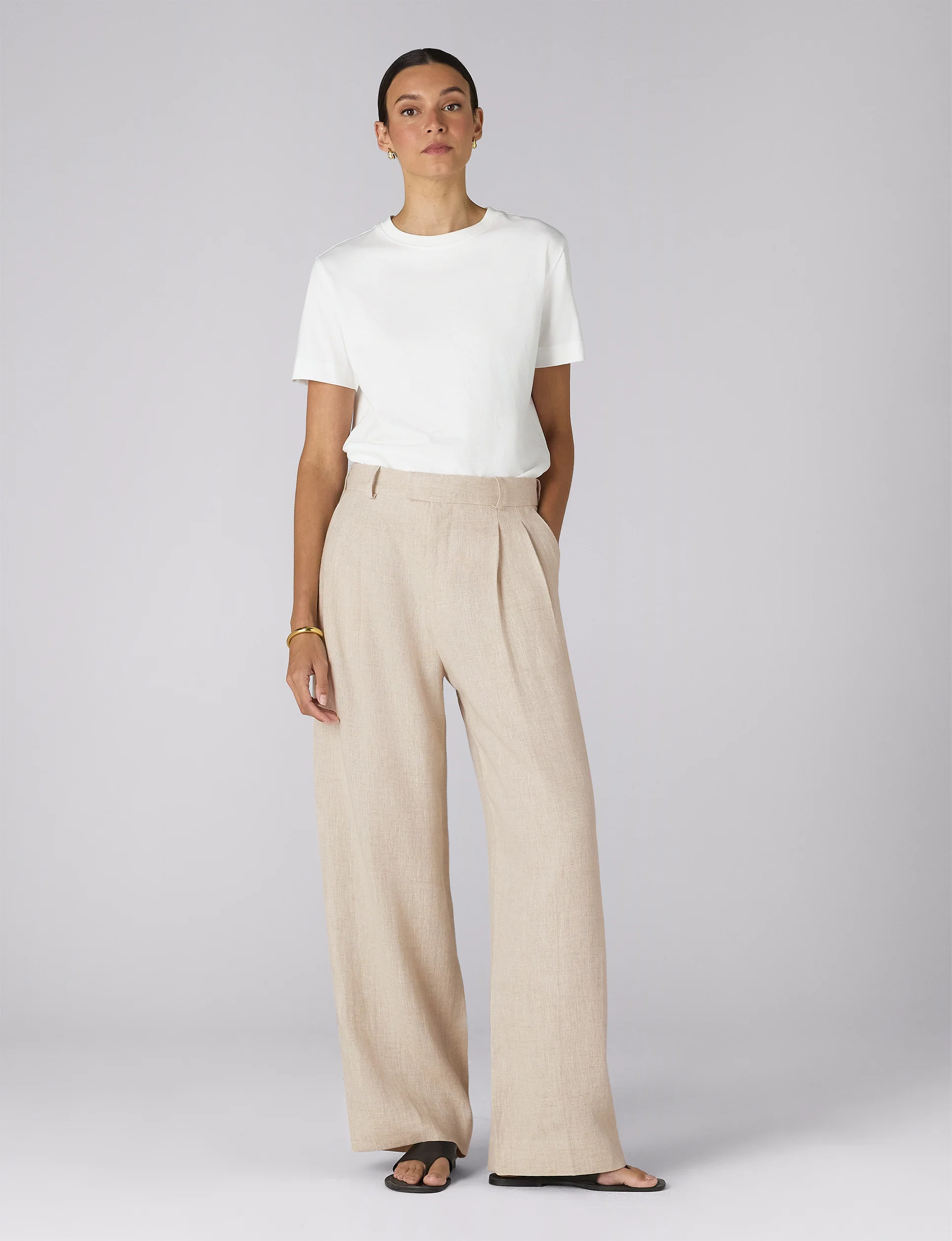 Rampling Trouser: Linen, Oatmeal - With Nothing Underneath