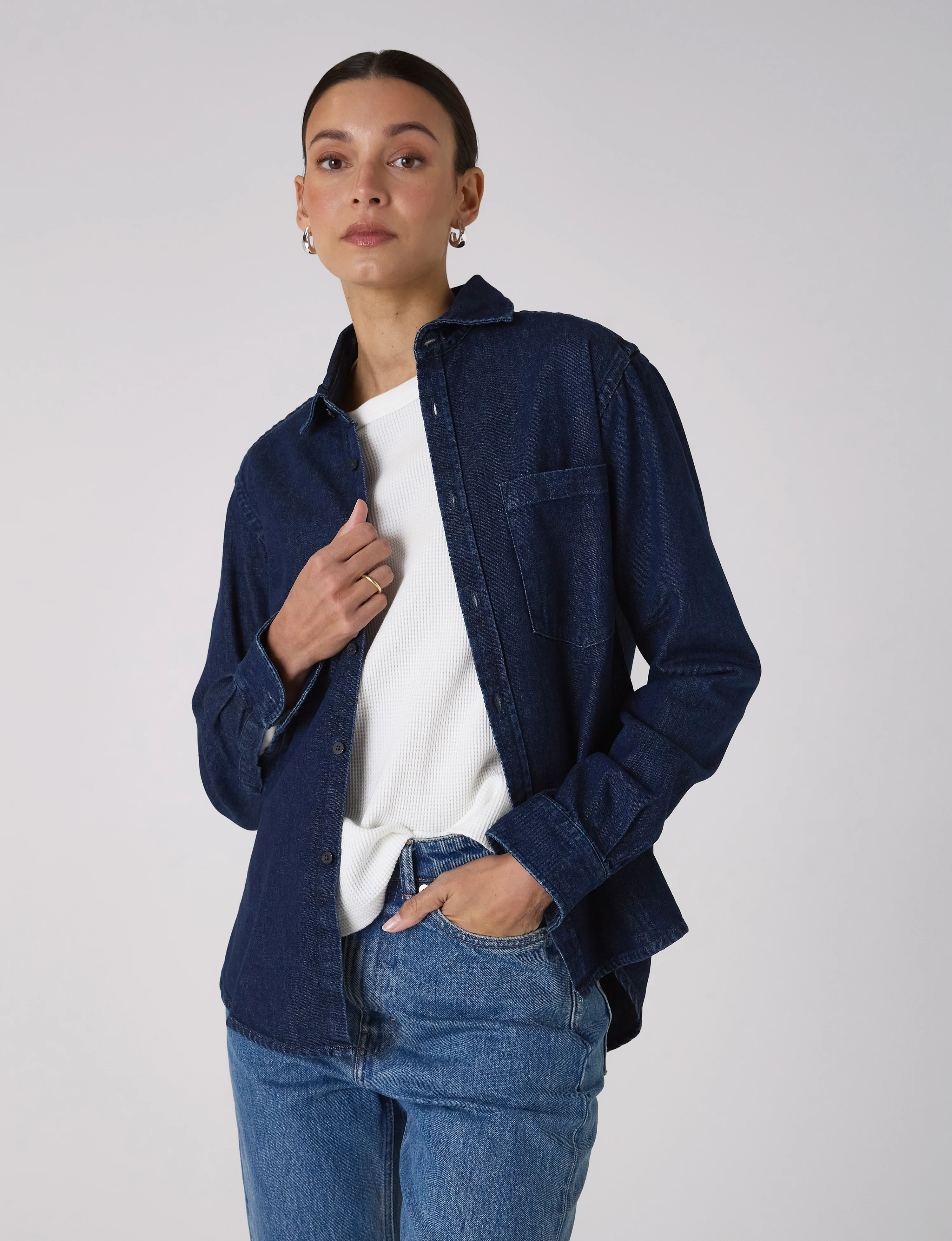Bessette Top: Waffle Jersey, Off-White - With Nothing Underneath