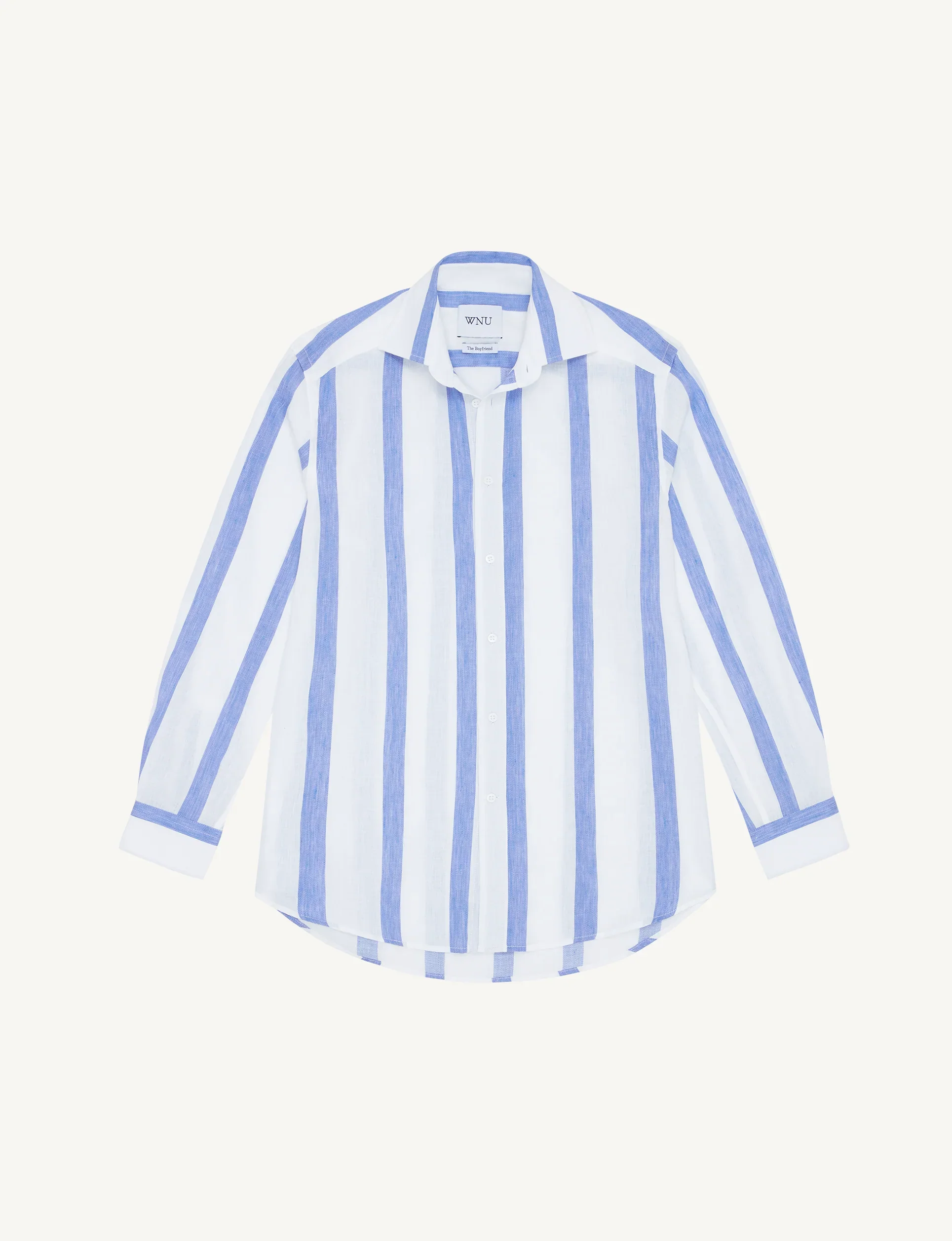 The Boyfriend: Weave, Ocean Blue Stripe - With Nothing Underneath
