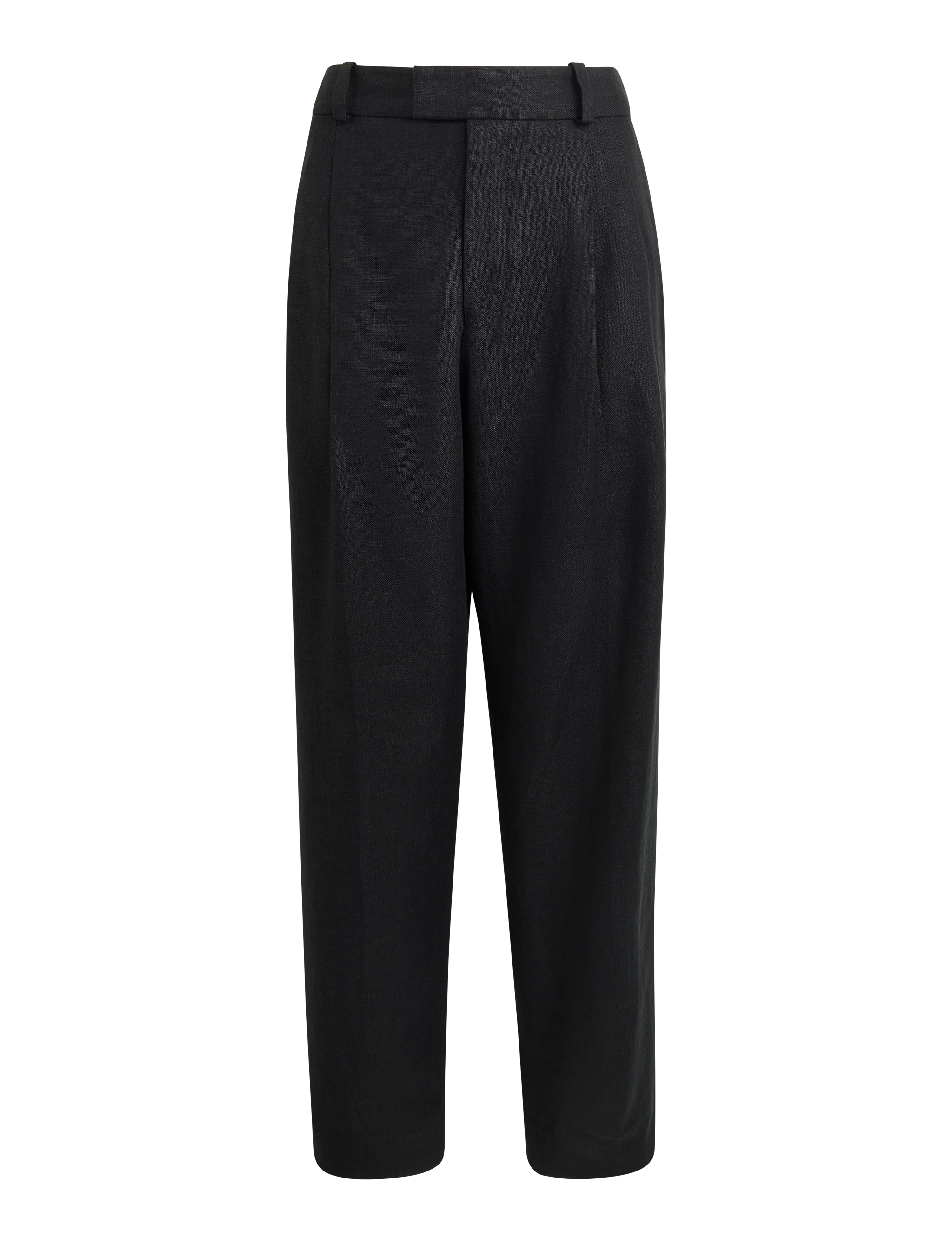 Christy Tapered Trouser: Linen, Black - With Nothing Underneath