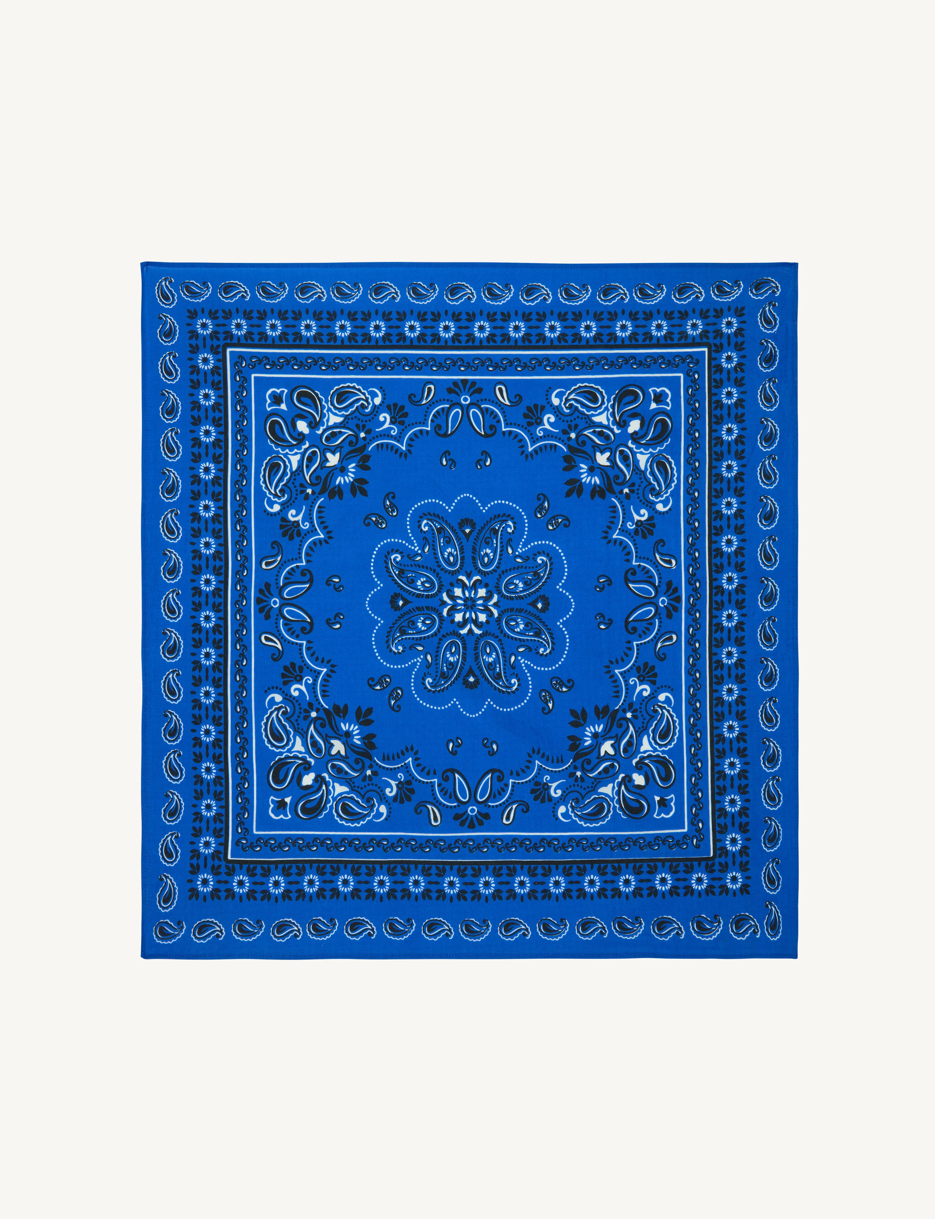 Neckerchief: Cotton, Blue Paisley - With Nothing Underneath