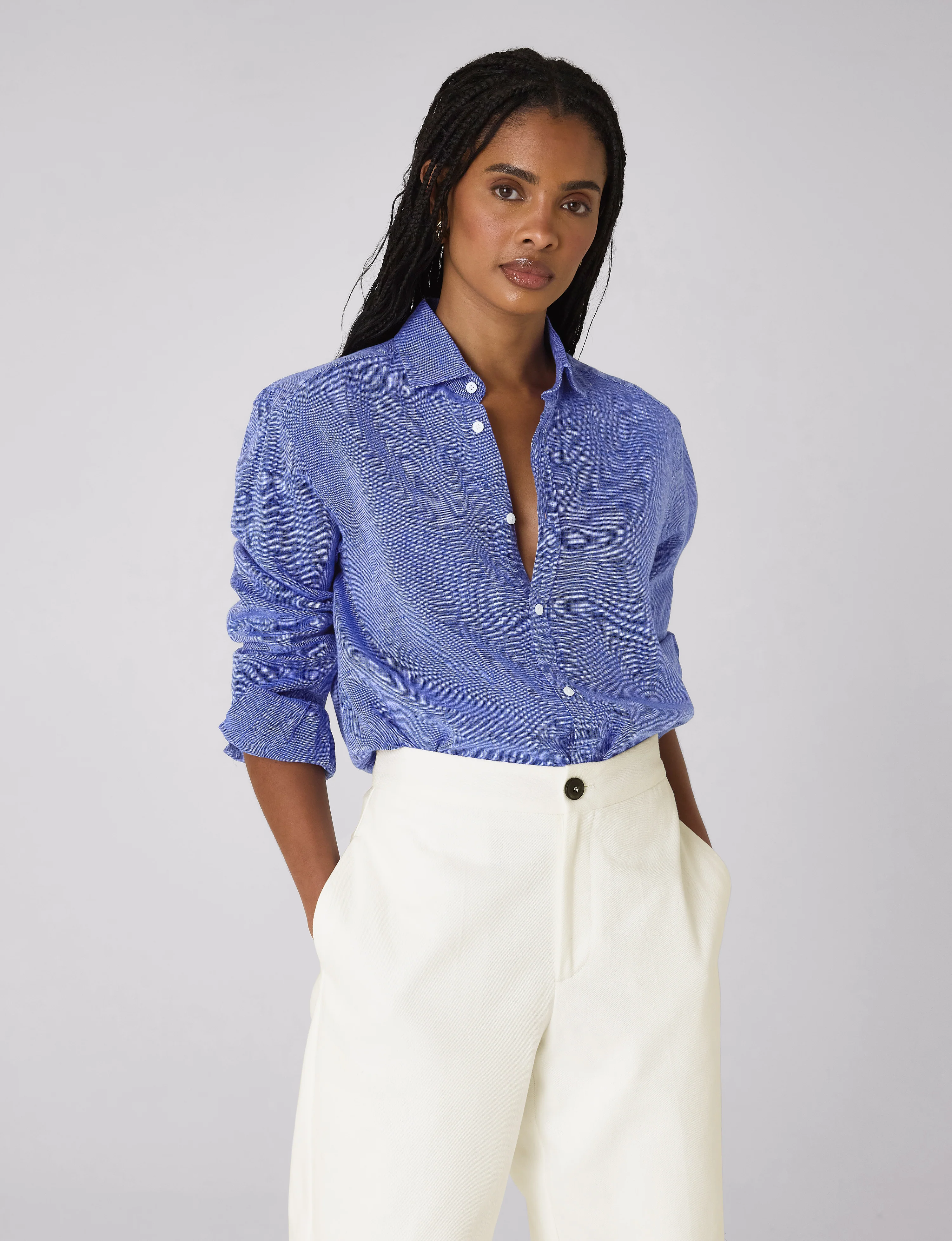 Chartwell Trouser: Cotton Twill, Off White - With Nothing Underneath